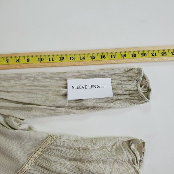 Sim & Sam Cream/Ivory Long Sleeve Tunic Top Womens Sz L Peasant Boho Cottagecore - Picture 10 of 10